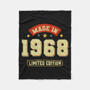 Funny Vintage 1968 Birthday Quotes Celebration Fleece Blanket