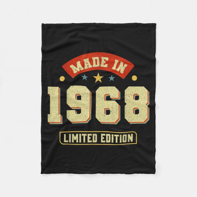 Funny Vintage 1968 Birthday Quotes Celebration Fleece Blanket (Front)
