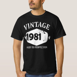 Funny Vintage 1981 Happy Birthday Gift Best Emoji. T-Shirt