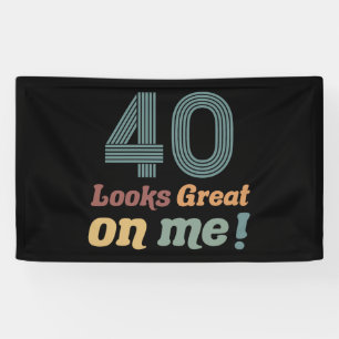 Funny Vintage 40th Birthday Banner