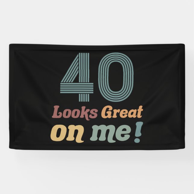Funny Vintage 40th Birthday Banner (Horizontal)