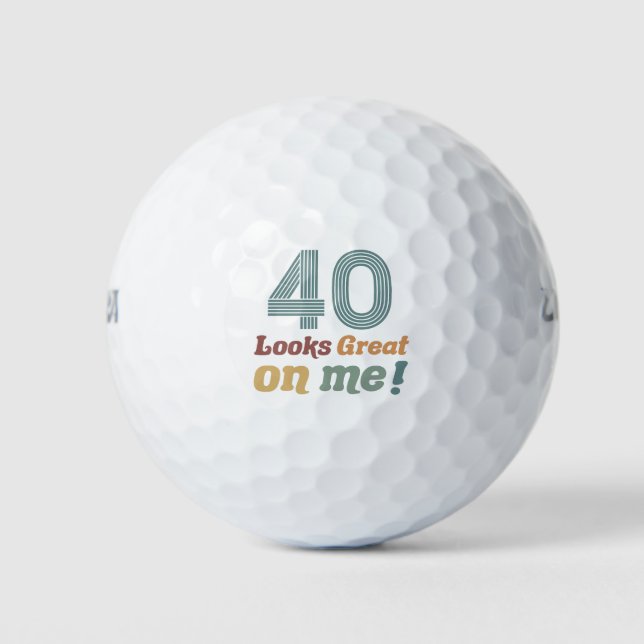Funny Vintage 40th Birthday Golf Balls (Front)