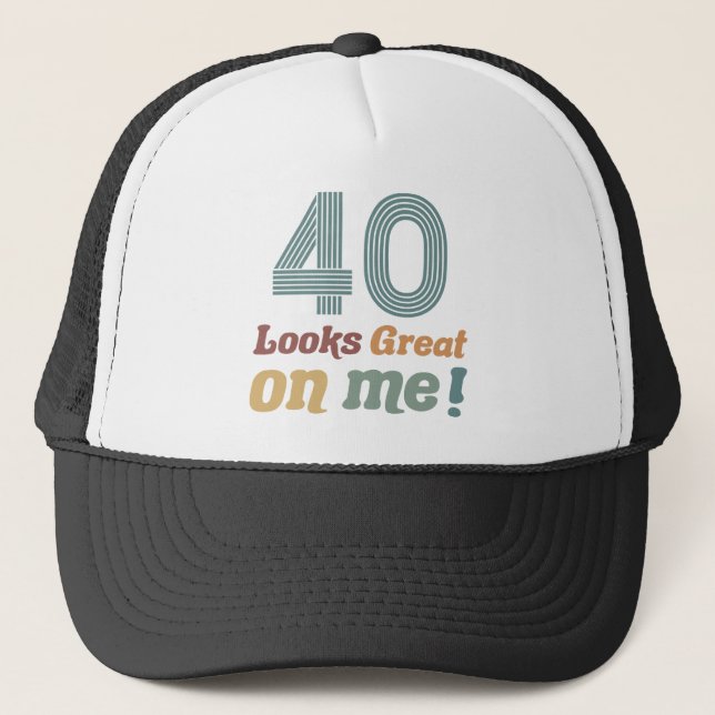 Funny Vintage 40th Birthday Trucker Hat (Front)
