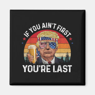 Funny Vintage 4th Of July Donald Trump Drinking Me Magnet
