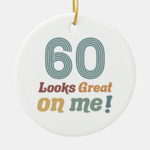 Funny Vintage 60th Birthday Ceramic Tree Decoration