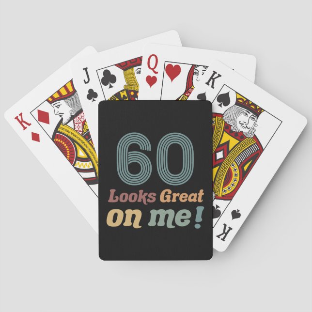 Funny Vintage 60th Birthday Playing Cards (Back)