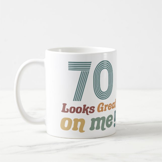 Funny Vintage 70th Birthday Coffee Mug (Left)