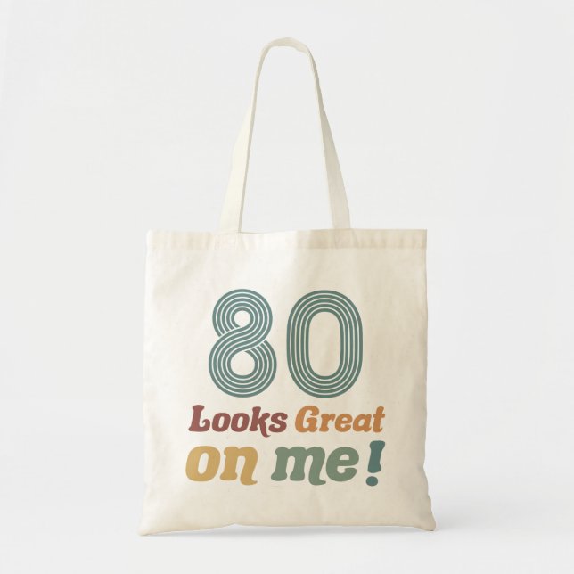 Funny Vintage 80th Birthday Tote Bag (Front)