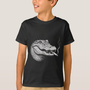Funny vintage alligator face smoking cigarette mem T-Shirt
