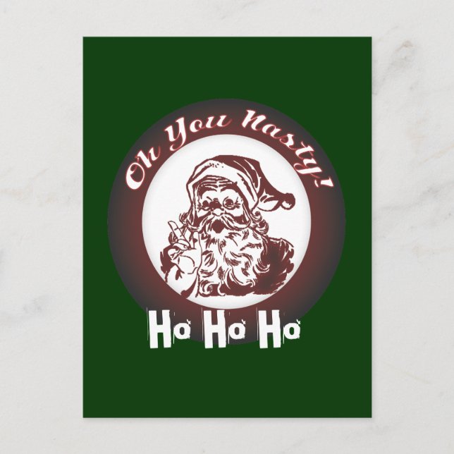 Funny Vintage Bad  Santa Retro Christmas Holiday Postcard (Front)