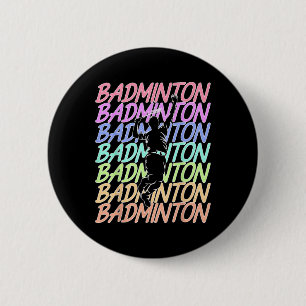 Funny Vintage Badminton Shuttle Badminton Player S 6 Cm Round Badge
