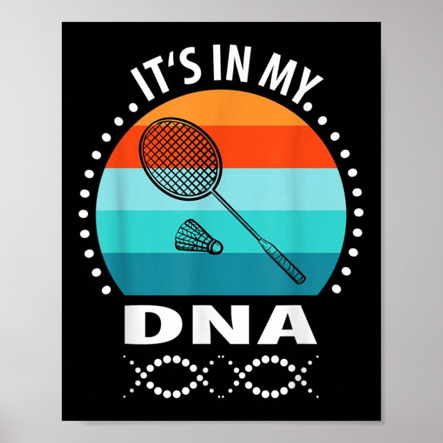 Funny Vintage Badminton Shuttle Badminton Player S Poster (Front)
