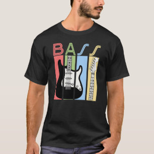 Funny Vintage Bass Guitar Acoustic Electric Music  T-Shirt