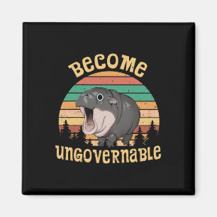 Funny Vintage Become Ungovernable Moo Deng Ba1  Magnet