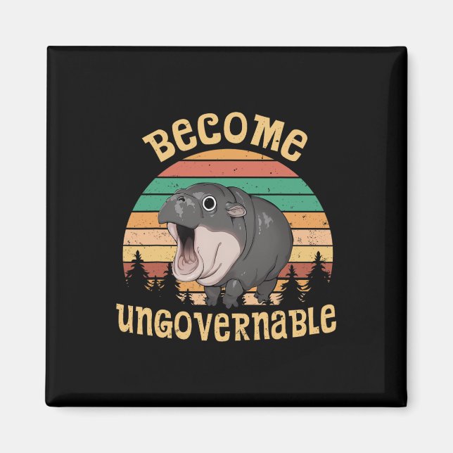 Funny Vintage Become Ungovernable Moo Deng Ba1  Magnet (Front)