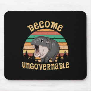 Funny Vintage Become Ungovernable Moo Deng Ba1 Mouse Pad