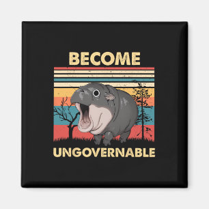 Funny Vintage Become Ungovernable Moo Deng Ba  Magnet