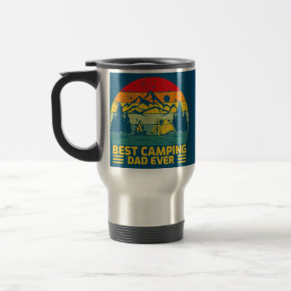 Funny Vintage Best Camping Dad Ever Father's Day Travel Mug