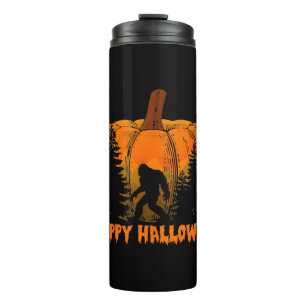 Funny Vintage Bigfoot Pumpkin Halloween Trick Thermal Tumbler