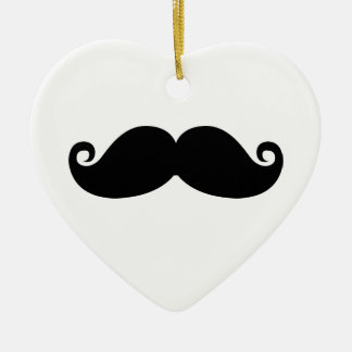 Funny Vintage Black Moustache Ceramic Tree Decoration