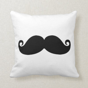 Funny Vintage Black Moustache Cushion
