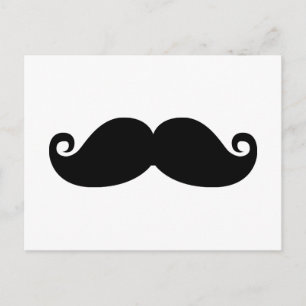 Funny Vintage Black Moustache Postcard