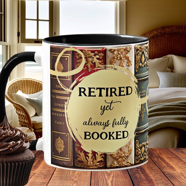 Funny Vintage Books Retirement Coffee Mug (Funny mug featuring artistic vintage books. Great for a retiring book lover.)