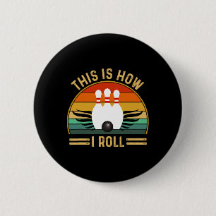 Funny Vintage Bowling Shirts For Women Men's Bowli 6 Cm Round Badge
