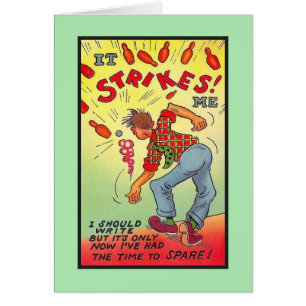 Funny vintage bowling theme it strikes me