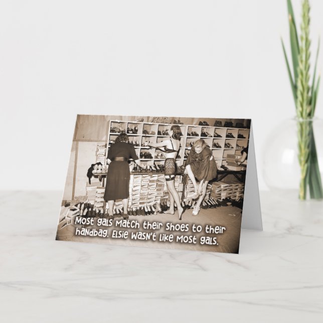 Funny Vintage Card - Elsie Isn't Like Other Girls (Front)