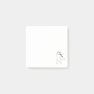 Funny Vintage Cat Dancing and Playing Violin Post-it Notes