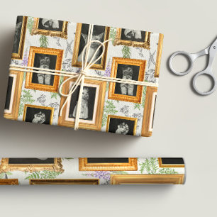 Funny Vintage Cat Framed Wall Art Gallery Wrapping Paper Sheet