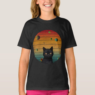 Funny Vintage Cat In Space T-Shirt