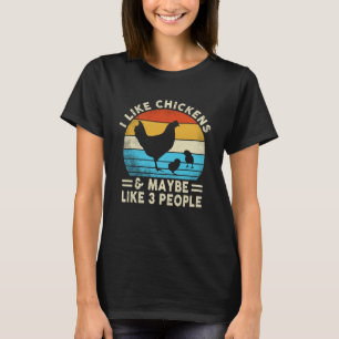 Funny Vintage Chicken Tee Country Farm Women Girl