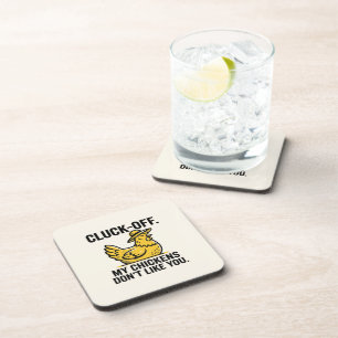 Funny Vintage Cluk Off Chicken Lover Minimalist Coaster
