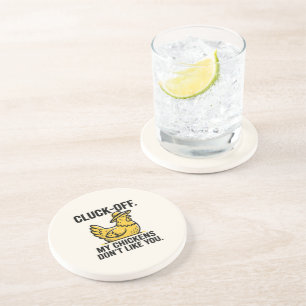 Funny Vintage Cluk Off Chicken Lover Minimalist Coaster