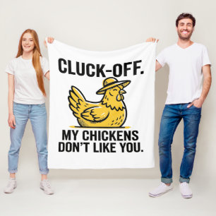Funny Vintage Cluk Off Chicken Lover Minimalist Fleece Blanket