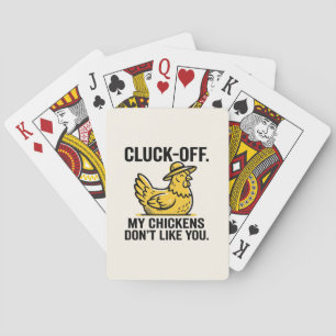 Funny Vintage Cluk Off Chicken Lover Minimalist Playing Cards