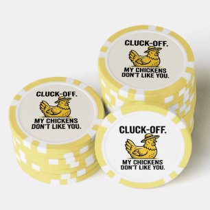 Funny Vintage Cluk Off Chicken Lover Minimalist Poker Chips