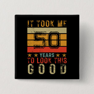 Funny vintage custom number birthday for men 15 cm square badge