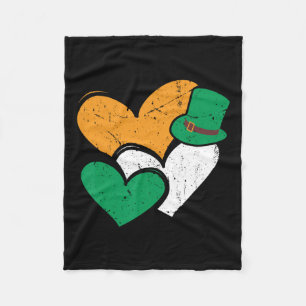 Funny Vintage Cute Hearts St Patricks Day Women Gi Fleece Blanket
