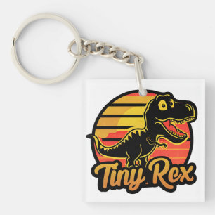 Funny Vintage Dinosaur Trex at Sunset Tiny Rex Key Ring
