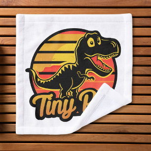 Funny Vintage Dinosaur Trex at Sunset Tiny Rex Wash Cloth