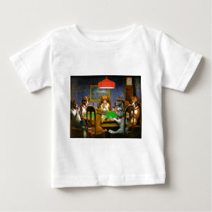 Funny Vintage Dogs Playing Poker Baby T-Shirt