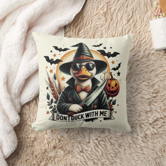 Funny Vintage Don't Duck with Me Halloween Cushion (Blanket)
