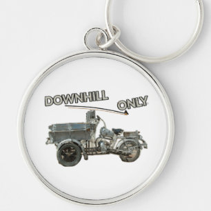 Funny Vintage Downhill Motorcycle Key Ring