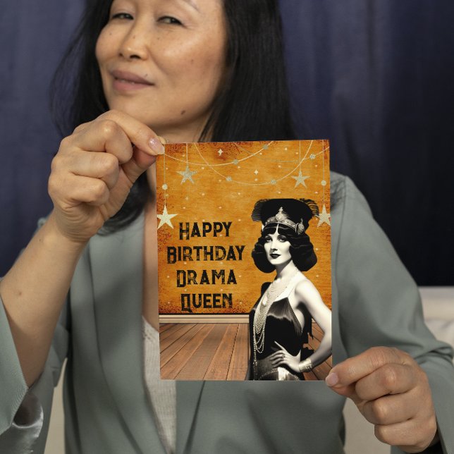 Funny Vintage Drama Queen Birthday Card (Creator Uploaded)