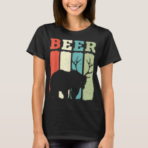 Funny Vintage Drinking - Bear Deer Beer T-Shirt