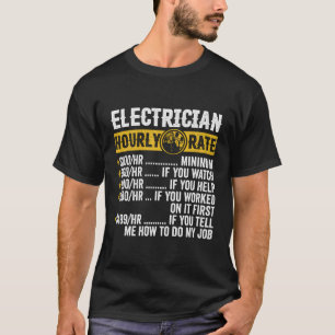 Funny Vintage Electrician Apparel Hourly Rate Men T-Shirt