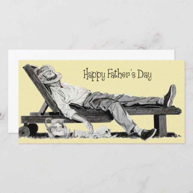 Funny Vintage Father's Day Sleeping Dad Card (Front/Back)